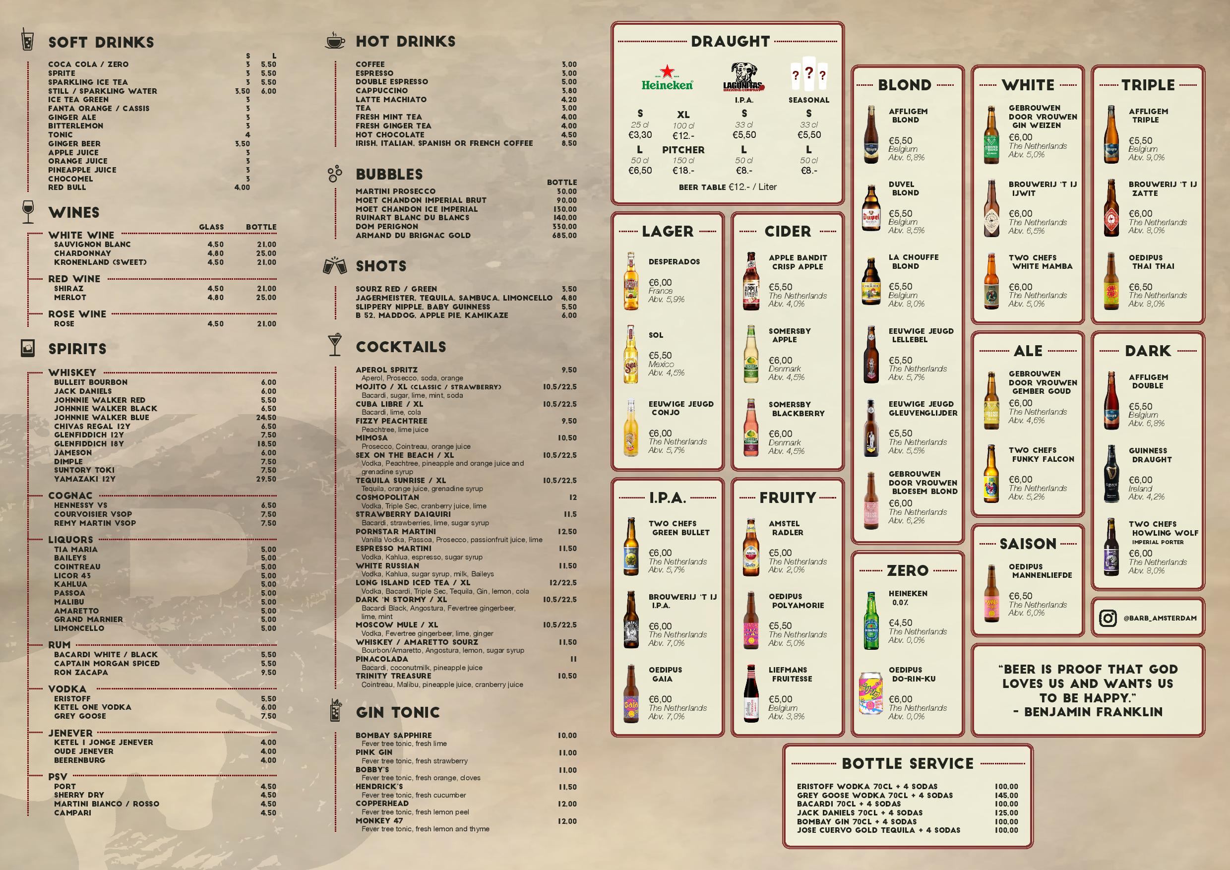 Menu – Bar-B Burgerbar Amsterdam